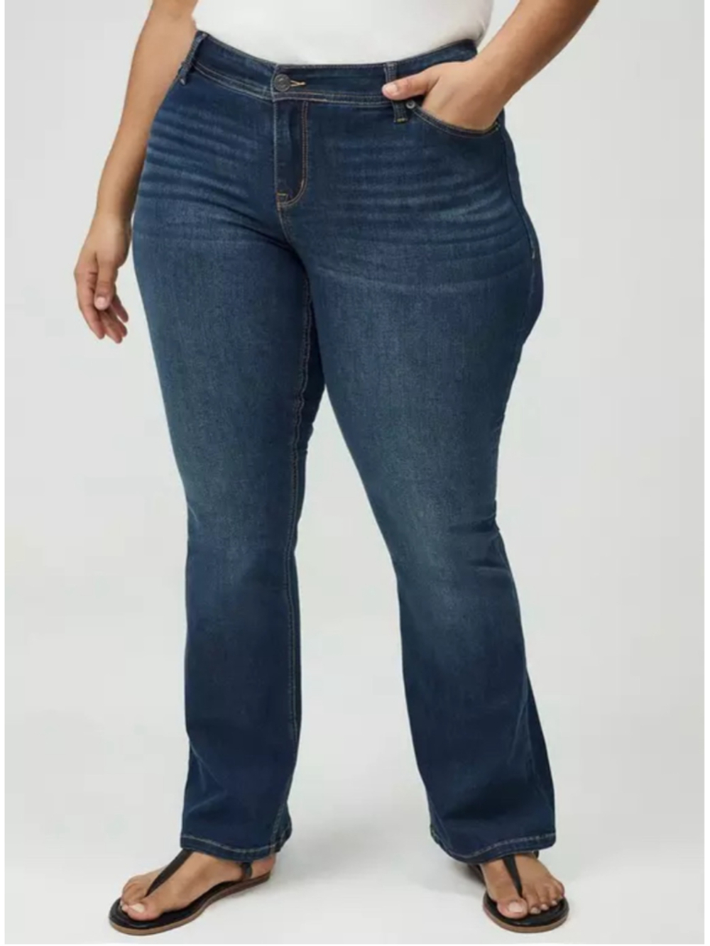 Torrid Luxe Slim Boot Jeans Size 18 Short Dark Wash Super Stretch GUC Everyday